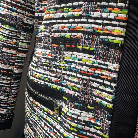 Rainbow Boucle Tweed Jacket M fringe long EUC - Picture 5 of 8